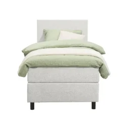 1-Persoons Boxsprings-Leen Bakker Boxspring Liv egaal - ecru - 90x200 cm - ronde poot