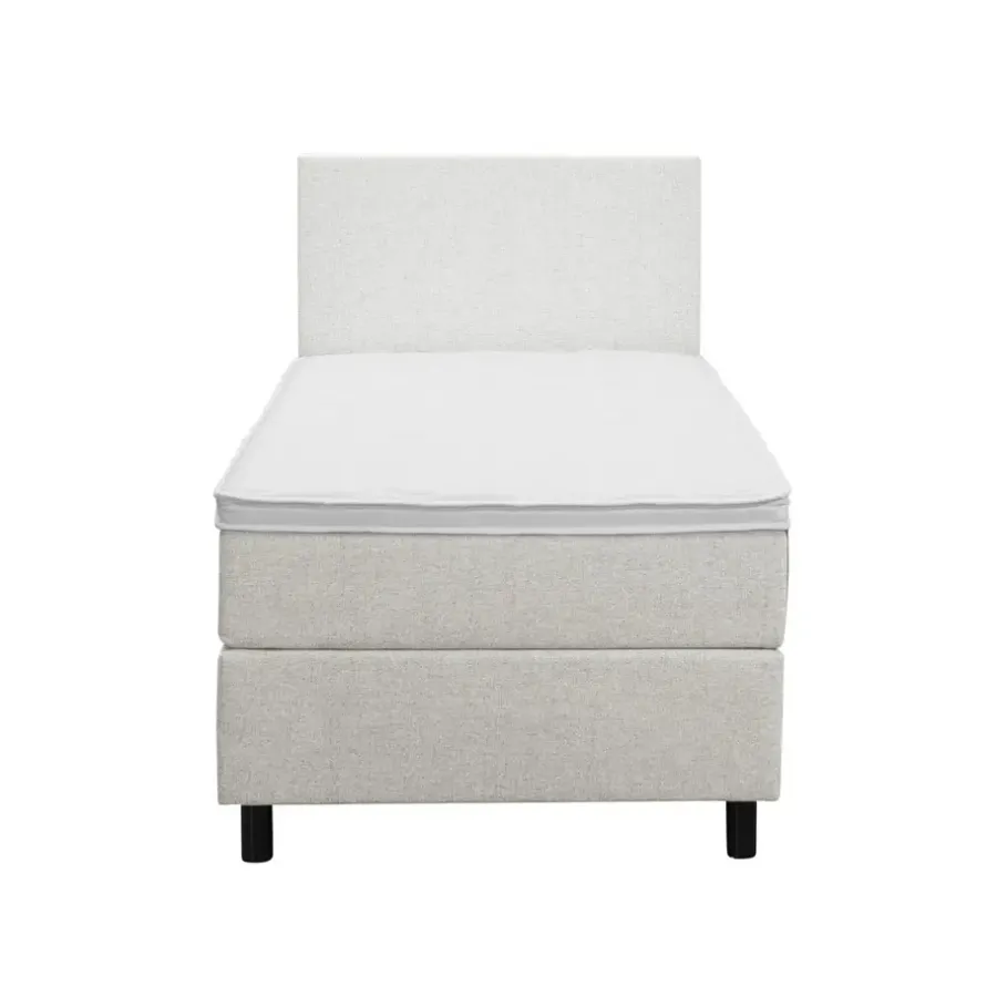 1-Persoons Boxsprings-Leen Bakker Boxspring Liv egaal - ecru - 90x200 cm - ronde poot