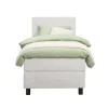Leen Bakker Boxspring Liv egaal - ecru - 90x200 cm - vierkante poot