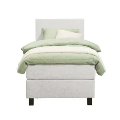 Leen Bakker Boxspring Liv egaal - ecru - 90x200 cm - vierkante poot