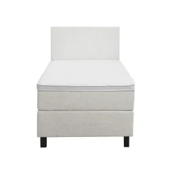 Leen Bakker Boxspring Liv egaal - ecru - 90x200 cm - vierkante poot