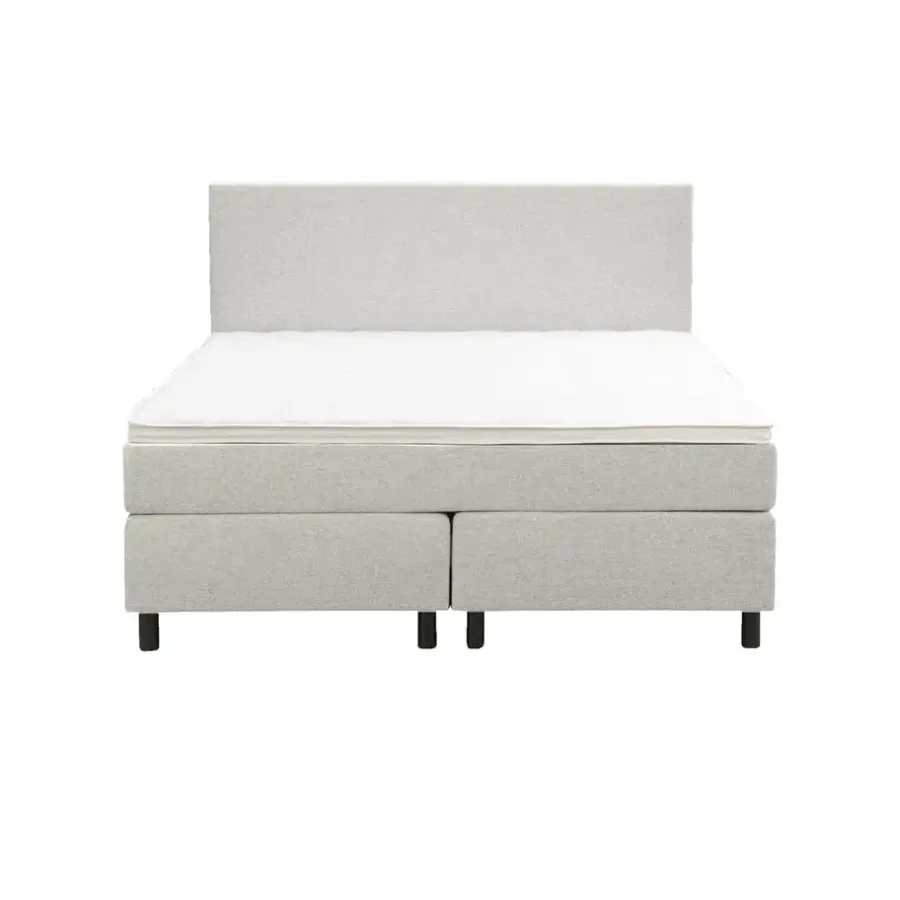 Leen Bakker Boxspring Liv egaal - ecru - 140x200 cm - ronde poot