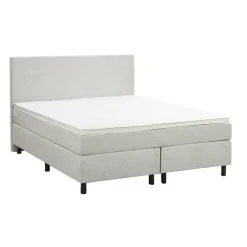 Leen Bakker Boxspring Liv egaal - ecru - 140x200 cm - ronde poot