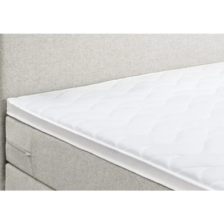 Leen Bakker Boxspring Liv egaal - ecru - 140x200 cm - ronde poot