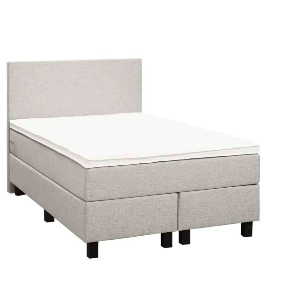 1-Persoons Boxsprings-Leen Bakker Boxspring Liv egaal - ecru - 120x200 cm - vierkante poot