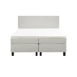 Leen Bakker Boxspring Liv egaal - ecru - 160x200 cm - vierkante poot