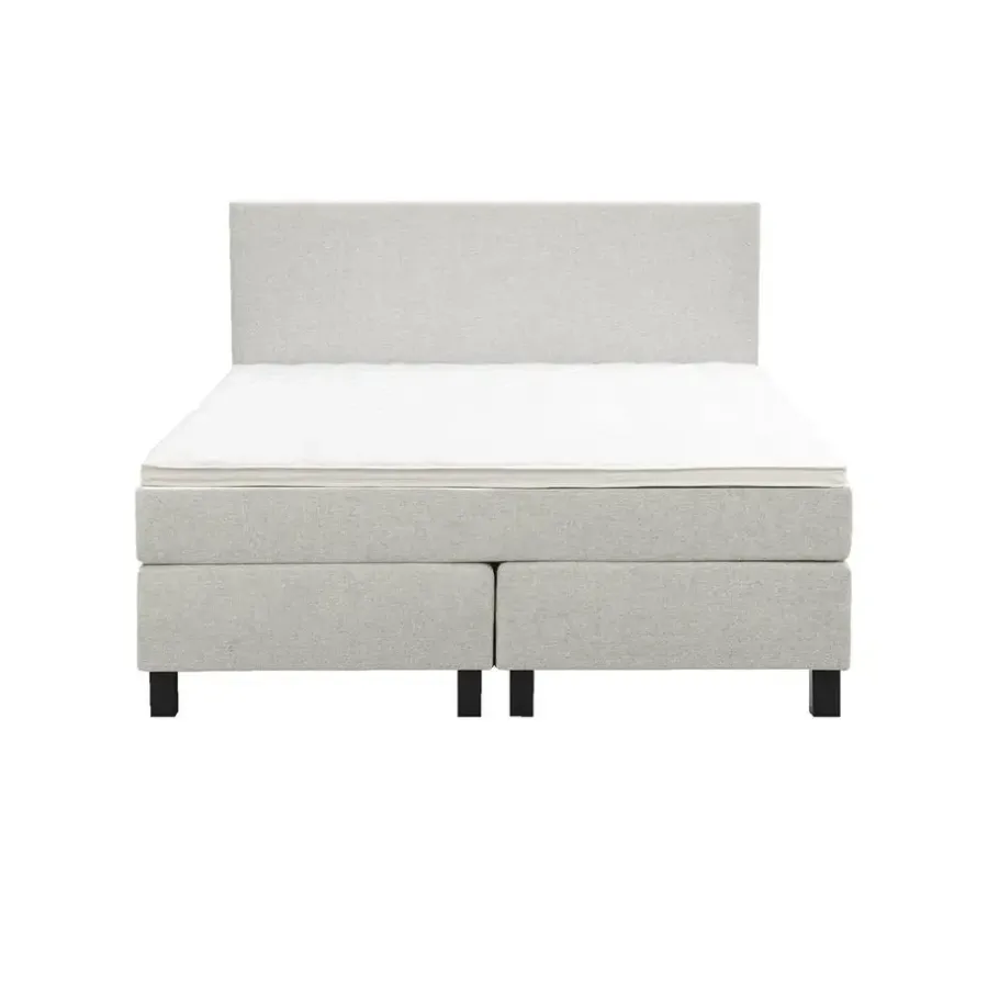 2-Persoons Boxsprings-Leen Bakker Boxspring Liv egaal - ecru - 140x200 cm - vierkante poot