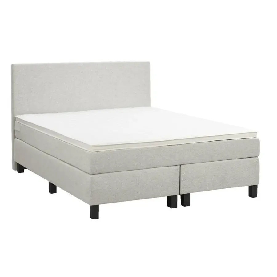 2-Persoons Boxsprings-Leen Bakker Boxspring Liv egaal - ecru - 140x200 cm - vierkante poot