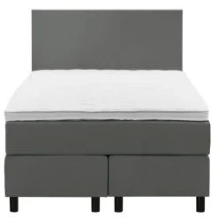 1-Persoons Boxsprings-Leen Bakker Boxspring Liv egaal - grijs - 120x200 cm - ronde poot