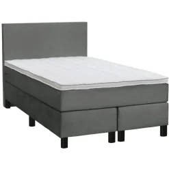 1-Persoons Boxsprings-Leen Bakker Boxspring Liv egaal - grijs - 120x200 cm - ronde poot