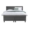 Leen Bakker Boxspring Liv egaal - grijs - 140x200 cm - ronde poot