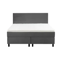 Leen Bakker Boxspring Liv egaal - grijs - 140x200 cm - ronde poot