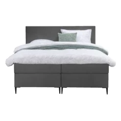 Leen Bakker Boxspring Liv egaal - grijs - 180x200 cm - slanke poot
