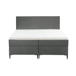 Leen Bakker Boxspring Liv egaal - grijs - 180x200 cm - slanke poot