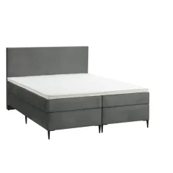 Leen Bakker Boxspring Liv egaal - grijs - 180x200 cm - slanke poot