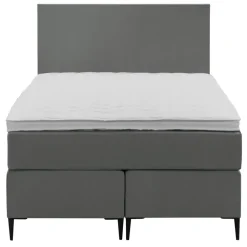 Leen Bakker Boxspring Liv egaal - grijs - 120x200 cm - slanke poot