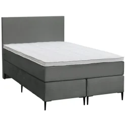 Leen Bakker Boxspring Liv egaal - grijs - 120x200 cm - slanke poot