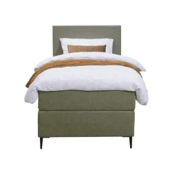 Leen Bakker Boxspring Liv egaal - groen - 90x200 cm - slanke poot