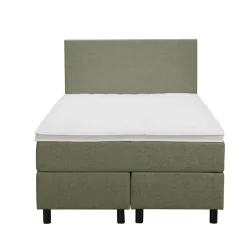 Leen Bakker Boxspring Liv egaal - groen - 120x200 cm - ronde poot