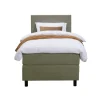 1-Persoons Boxsprings-Leen Bakker Boxspring Liv egaal - groen - 90x200 cm - ronde poot