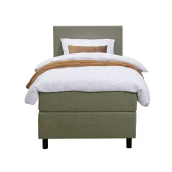 1-Persoons Boxsprings-Leen Bakker Boxspring Liv egaal - groen - 90x200 cm - ronde poot