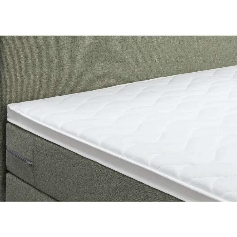 1-Persoons Boxsprings-Leen Bakker Boxspring Liv egaal - groen - 90x200 cm - ronde poot