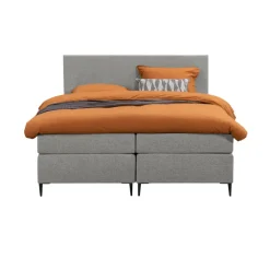 Leen Bakker Boxspring Liv egaal - lichtgrijs - 180x200 cm - slanke poot