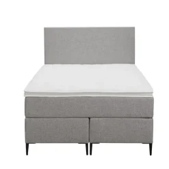 Leen Bakker Boxspring Liv egaal - lichtgrijs - 120x200 cm - slanke poot