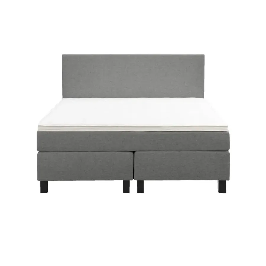 2-Persoons Boxsprings-Leen Bakker Boxspring Liv egaal - lichtgrijs - 140x200 cm - vierkante poot