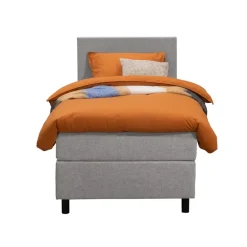 Leen Bakker Boxspring Liv egaal - lichtgrijs - 90x200 cm - ronde poot