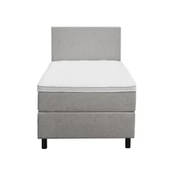 Leen Bakker Boxspring Liv egaal - lichtgrijs - 90x200 cm - ronde poot