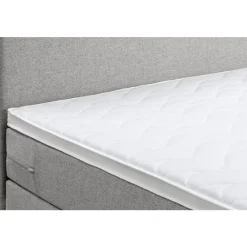 Leen Bakker Boxspring Liv egaal - lichtgrijs - 90x200 cm - ronde poot