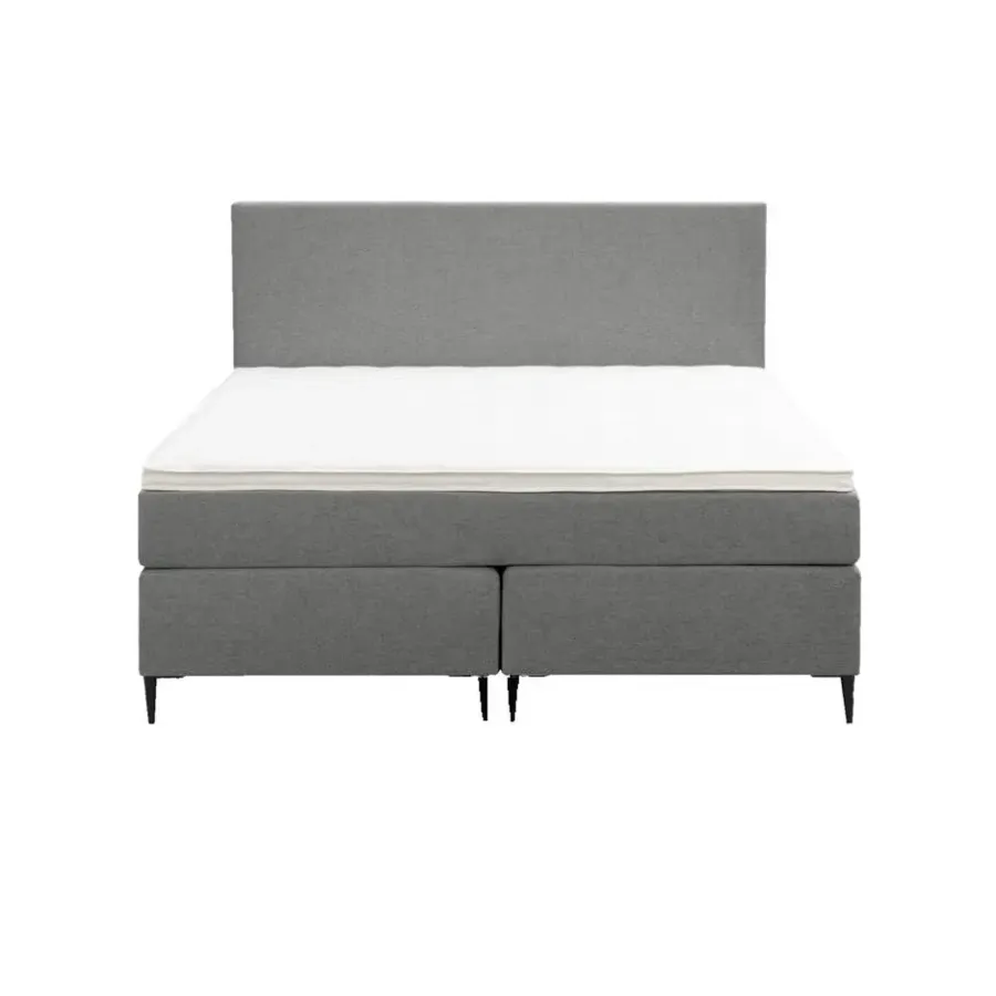 2-Persoons Boxsprings-Leen Bakker Boxspring Liv egaal - lichtgrijs - 140x200 cm - slanke poot