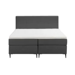 2-Persoons Boxsprings-Leen Bakker Boxspring Liv geblokt - antraciet - 160x200 cm - slanke poot