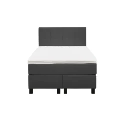 1-Persoons Boxsprings-Leen Bakker Boxspring Liv geblokt - antraciet - 120x200 cm - vierkante poot