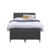 Leen Bakker Boxspring Liv geblokt - antraciet - 120x200 cm - slanke poot