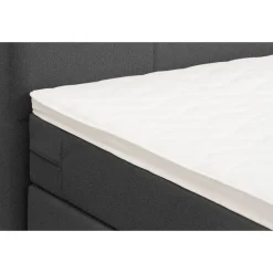 Leen Bakker Boxspring Liv geblokt - antraciet - 120x200 cm - slanke poot