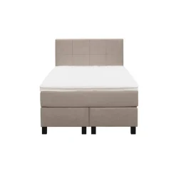 Leen Bakker Boxspring Liv geblokt - beige - 120x200 cm - vierkante poot
