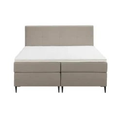 2-Persoons Boxsprings-Leen Bakker Boxspring Liv geblokt - beige - 180x200 cm - slanke poot