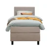 1-Persoons Boxsprings-Leen Bakker Boxspring Liv geblokt - beige - 90x200 cm - vierkante poot