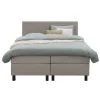 2-Persoons Boxsprings-Leen Bakker Boxspring Liv geblokt - beige - 180x200 cm - vierkante poot