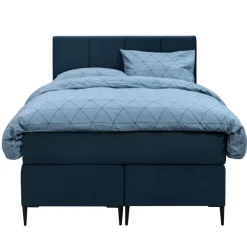 1-Persoons Boxsprings-Leen Bakker Boxspring Liv geblokt - blauw - 120x200 cm - slanke poot