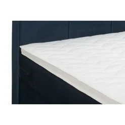 1-Persoons Boxsprings-Leen Bakker Boxspring Liv geblokt - blauw - 120x200 cm - ronde poot