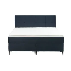 2-Persoons Boxsprings-Leen Bakker Boxspring Liv geblokt - blauw - 160x200 cm - slanke poot