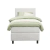 Leen Bakker Boxspring Liv geblokt - ecru - 90x200 cm - ronde poot