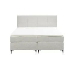 2-Persoons Boxsprings-Leen Bakker Boxspring Liv geblokt - ecru - 180x200 cm - slanke poot