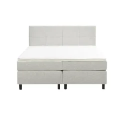 2-Persoons Boxsprings-Leen Bakker Boxspring Liv geblokt - ecru - 160x200 cm - ronde poot
