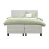 Leen Bakker Boxspring Liv geblokt - ecru - 180x200 cm - vierkante poot
