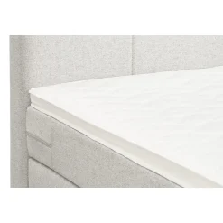 Leen Bakker Boxspring Liv geblokt - ecru - 180x200 cm - vierkante poot