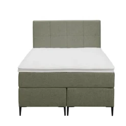 Leen Bakker Boxspring Liv geblokt - groen - 120x200 cm - slanke poot